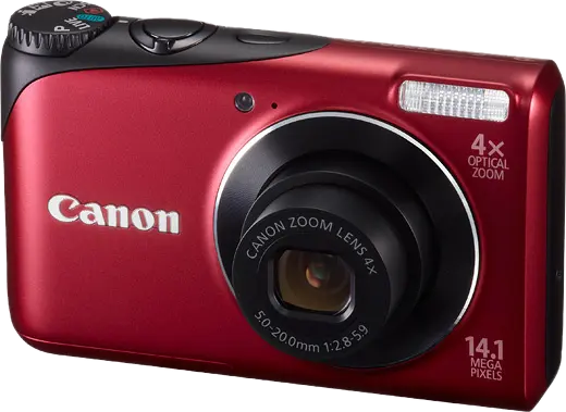 Canon PowerShot A2200, red, front